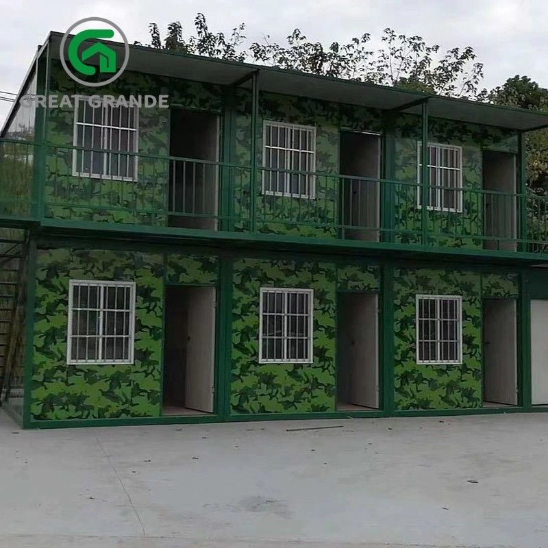 Contenitore d'acciaio dell'ufficio del sito del contenitore modulare portatile prefabbricato della Camera per il campeggio dell'esercito