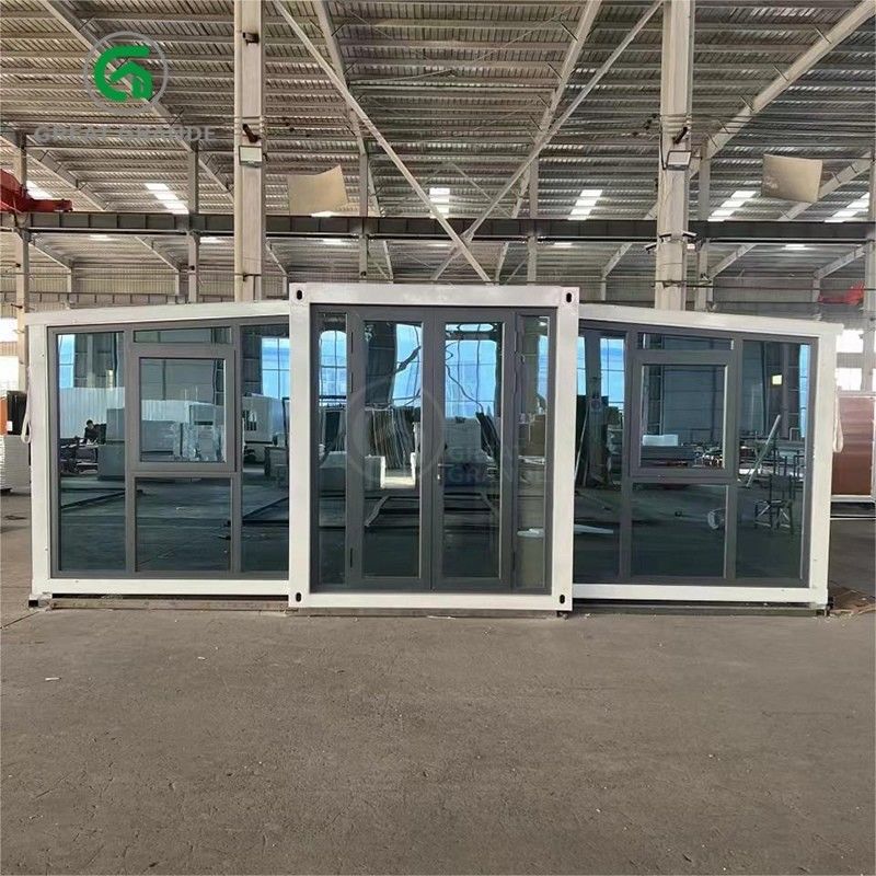 20ft pieghevoli case piccole produttore porta di vetro marrone dieci minuti costruire telaio in acciaio galvanizzato