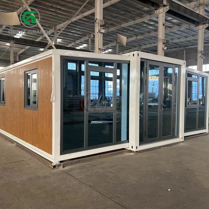 20ft pieghevoli case piccole produttore porta di vetro marrone dieci minuti costruire telaio in acciaio galvanizzato