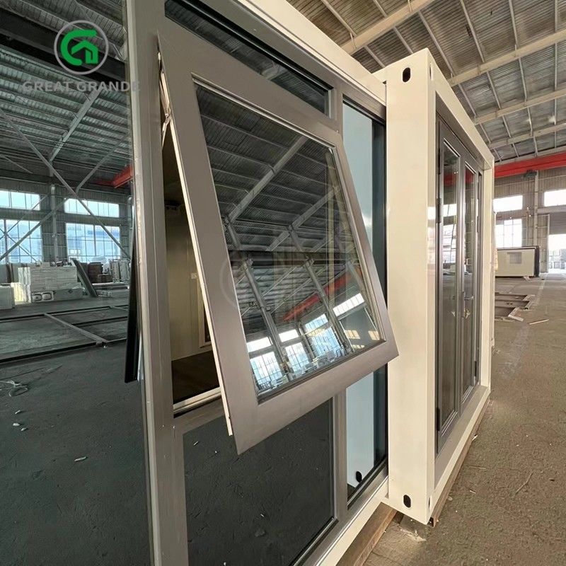 20ft pieghevoli case piccole produttore porta di vetro marrone dieci minuti costruire telaio in acciaio galvanizzato