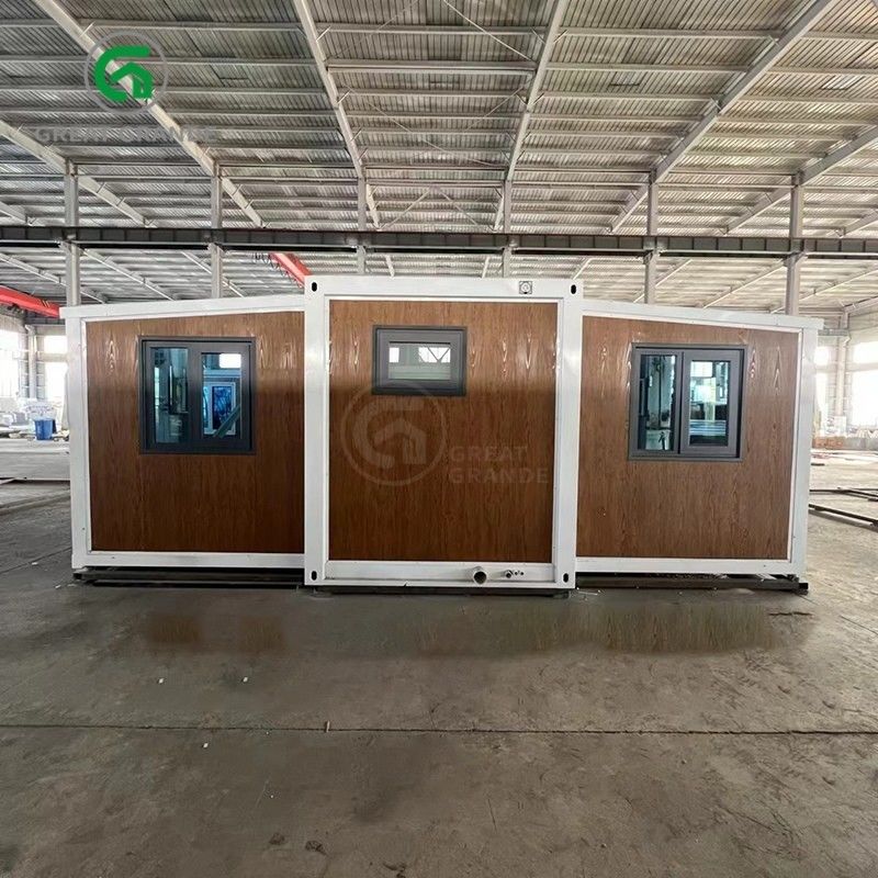 20ft pieghevoli case piccole produttore porta di vetro marrone dieci minuti costruire telaio in acciaio galvanizzato