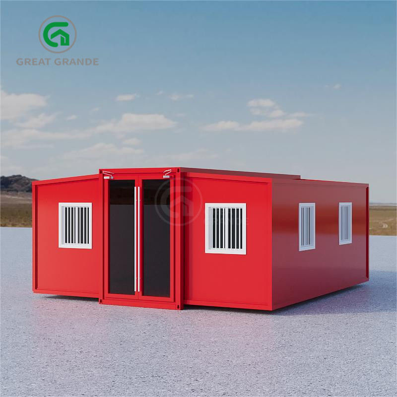 Facile installazione Casa prefabbricata espandibile con pavimento in compensato di bambù e doccia