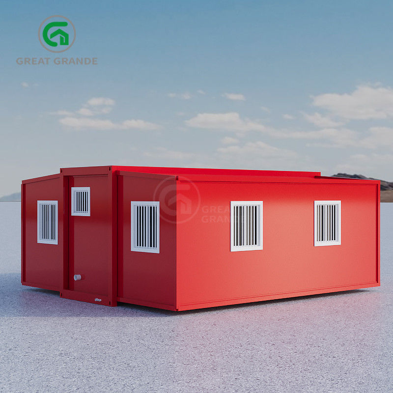 Facile installazione Casa prefabbricata espandibile con pavimento in compensato di bambù e doccia