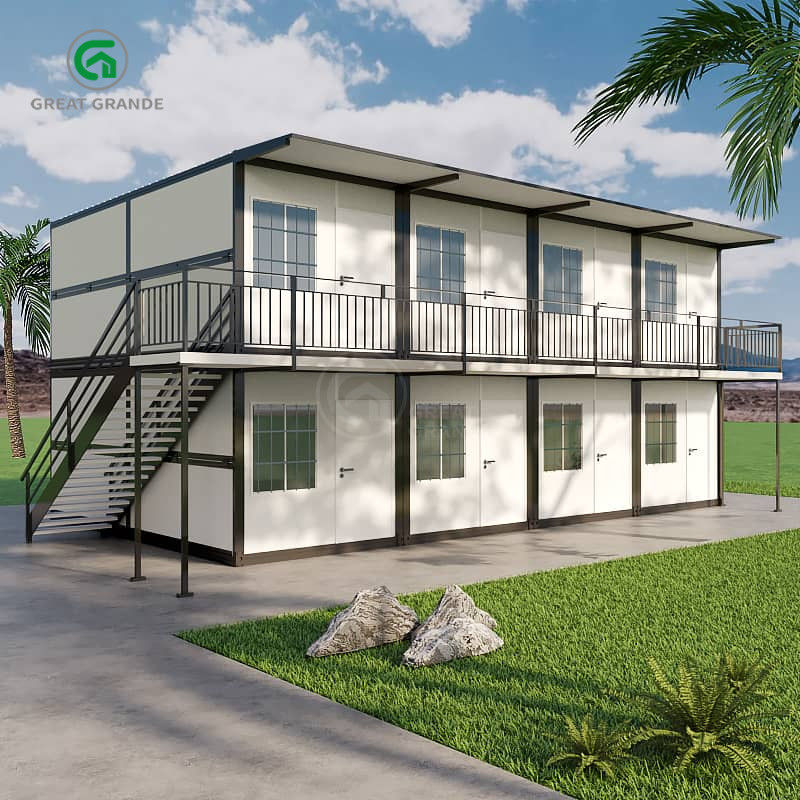 Casa prefabbricata pieghevole da 20 piedi a due piani, moderna, sede di costruzione, dormitorio per operai