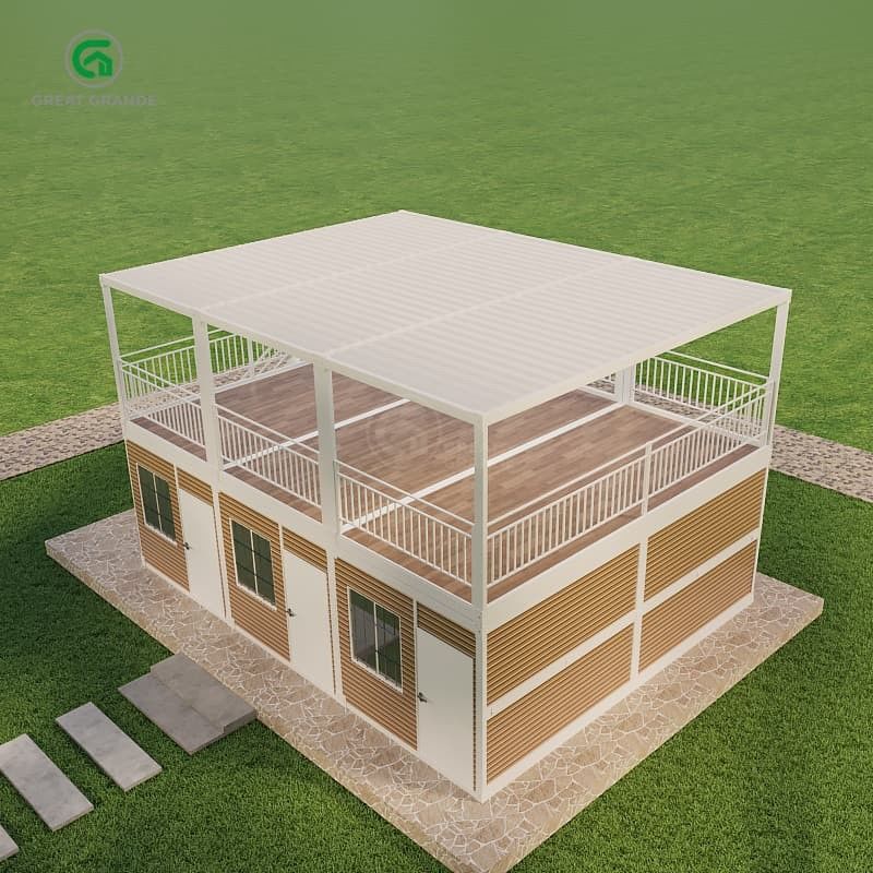 Pieghevole Casa di contenitori ad alta precisione Pressione del pavimento 2.0 KN/m2 Sistema idraulico Bagno/basino/ducia